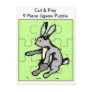 Bunny  Cut & Play 9 Piece Jigsaw Puzzle Post Card