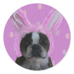 Bunny ears 2 round sticker