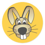 Bunny Face Round Stickers