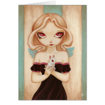 Bunny - Fairy albino rabbit greeting card