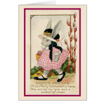 Bunny Girl Easter Card cards