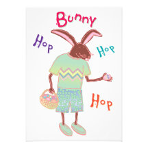 Bunny Hop Hop Hop 5x7 Invitation