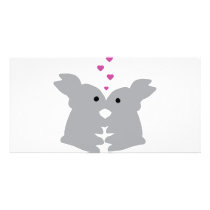 bunny kiss icon photo card template