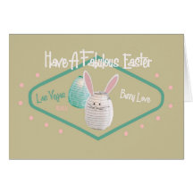 BUNNY LOVE Las Vegas Easter Card