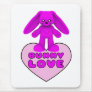 Bunny Love Pink Rabbit Cute Mouse Pad