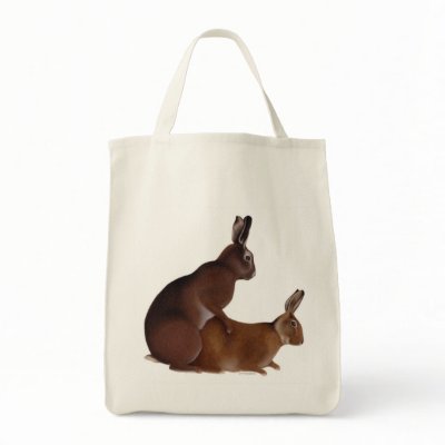 Bunny Love Tote Canvas Bag by BonnieGloris