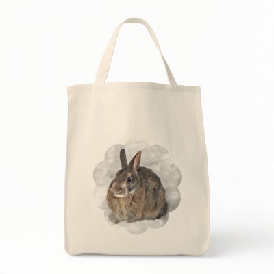 Bunny on a Tote Bags by Bebops