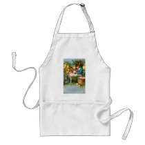 Bunny Painting Easter Eggs Apron