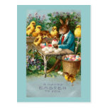 Bunny Painting Easter Eggs postcards