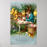 Bunny Painting Easter Eggs Print