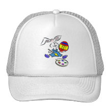 Bunny Painting Eggs Trucker Hats