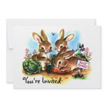 Bunny Patch Custom Invitations