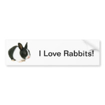 Bunny Rabbit Black & White Bumper Sticker