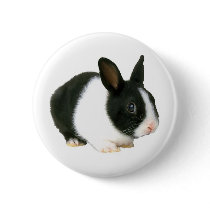Bunny Rabbit Black & White Pins