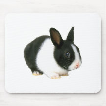 Bunny Rabbit Black & White Mouse Pads