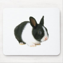 Bunny Rabbit Black & White Mouse Pads