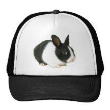Bunny Rabbit Black & White Trucker Hat