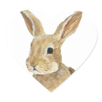 Bunny Rabbit Heart  Art Sticker