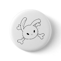 bunny skull pins