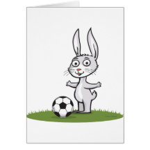 Bunny Soccer Greeting Card