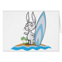 Bunny Surfer Card