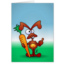 Bunny with a carrot cards