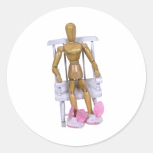 BunnySlippersRockingChair121909 Round Sticker