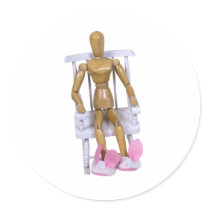 BunnySlippersRockingChair121909 Round Sticker