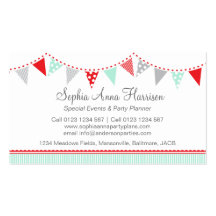 Bunting party events planning business cards