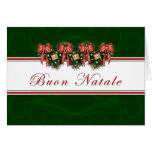 Buon Natale - Italian Garland Red Bows Card