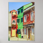 Burano Island Street Scene Venice Italy Print