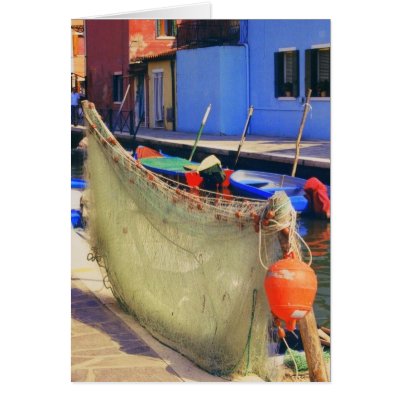 Burano Italy Fisherman's Net Venetian Card by BellaRossini
