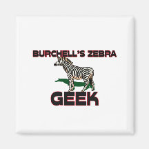 Burchell's Zebra Geek Refrigerator Magnets
