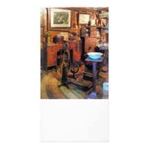 Bureau dentaire avec le foret cartes de vœux avec photo