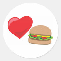 Burger Love!  Customizable: Round Sticker