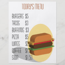 Burger Menu Full Colour Flyer
