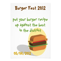 Burger themed invitation or promo card