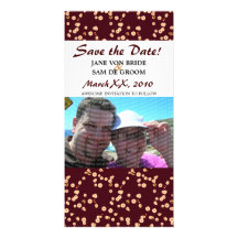 Burgundy and Cream Cherry Blossoms Save The Date Custom Photo Card