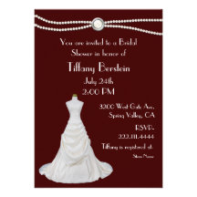 Burgundy and White Bridal Shower Invitation