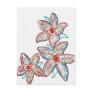 Burgundy Aqua Flowers Postcard