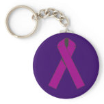 Burgundy Awareness Ribbon Products Keychain