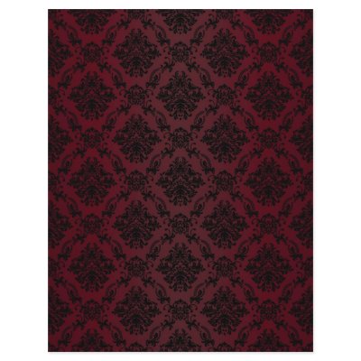 Burgundy Baroque Black Lace Pattern Paper Personalized Letterhead by mykajelina