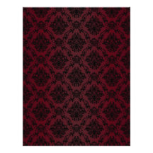Burgundy Baroque Black Lace Pattern Paper Personalized Letterhead