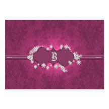 Burgundy Brocade RSVP Invitations