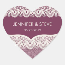 Burgundy Champagne Lace Wedding Stickers