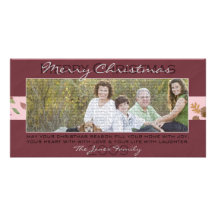 Burgundy Christmas Photo Card