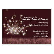 Burgundy Dandelion Wedding Reception (3.5x2.5) Business Card