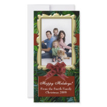 Burgundy Fir Tree Traditional Photo Cards