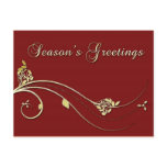 Burgundy Gold Holiday Card postcards