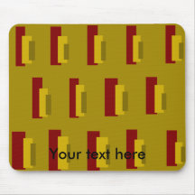 Burgundy gold rectangles on gold background mousepads